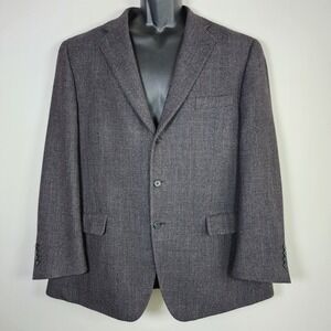Vintage Hudsons Bay Tweed Blazer Mens 44 R Wool Cashmere Hipster Jacket HBC‎ 90s